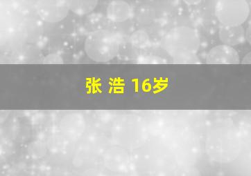 张 浩 16岁